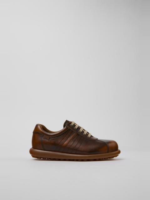 CAMPER Pelotas Brown Leather Women's Shoe.