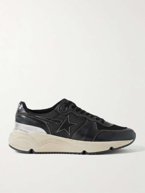 Running Star Mesh-Trimmed Leather and Shell Sneakers