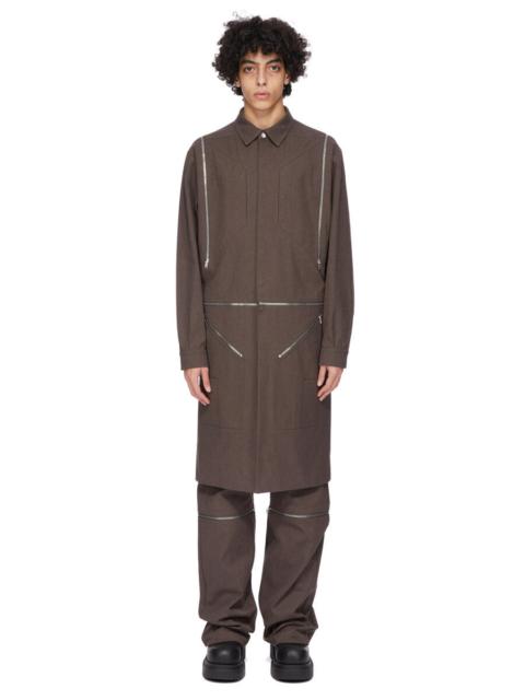 Rick Owens Brown Concordians Heizer Long Coat