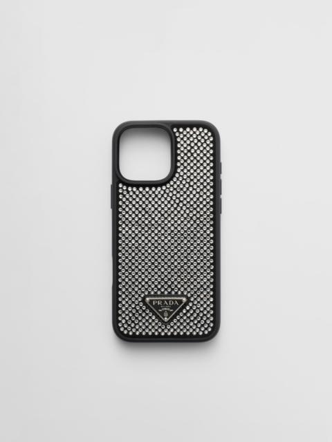 Prada Crystal-studded cover for iPhone 16 Pro Max