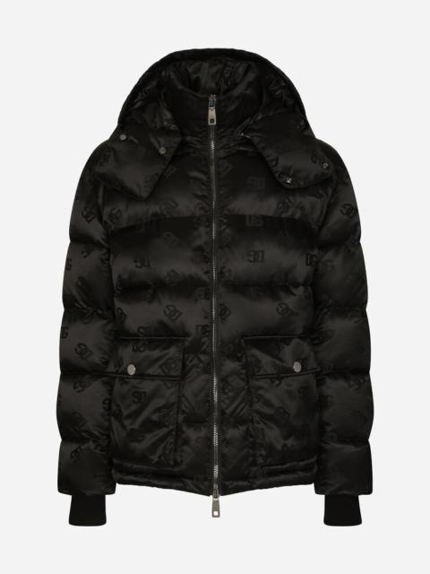 Dolce & Gabbana DG satin jacquard jacket with hood