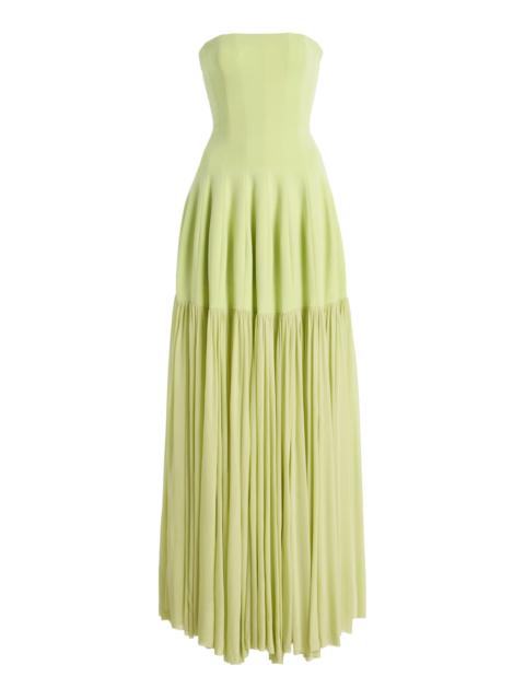 Sandrine Crepe Bustier Midi Dress green