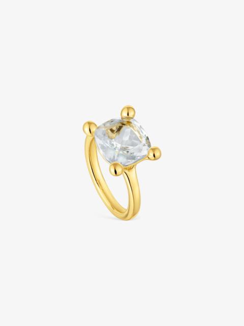 TOUS Medium 18K gold vermeil and rock crystal quartz Ring Color White
