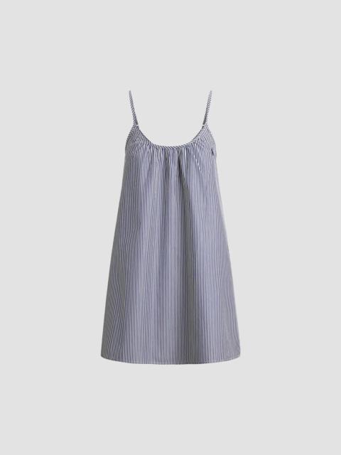 Polo Ralph Lauren Women's Striped Cotton Gathered Mini Slipdress - White Cloud Beacon