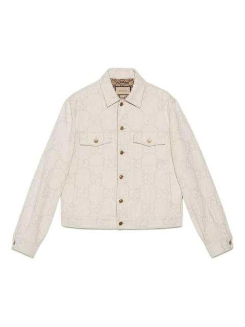 GUCCI Gucci Maxi GG Denim Jacket 'Ivory' 693203-XDBYO-9122