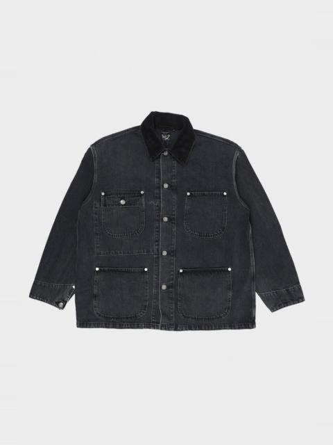 orSlow Loose Fit Coverall - Black Denim Stone