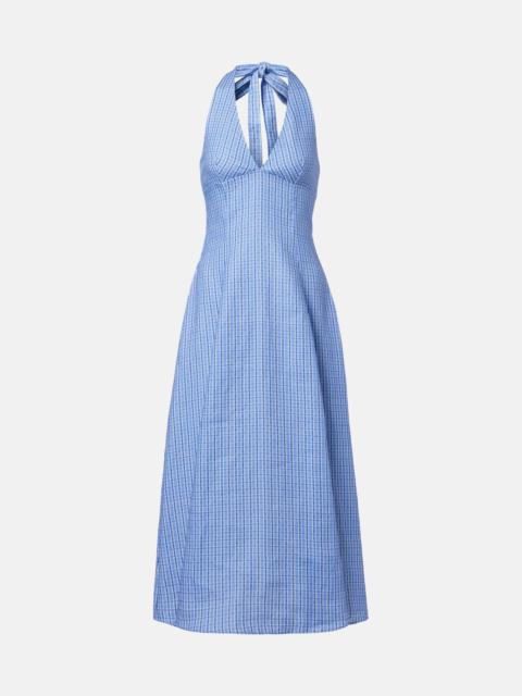 FAITHFULL Marais checked linen midi dress
