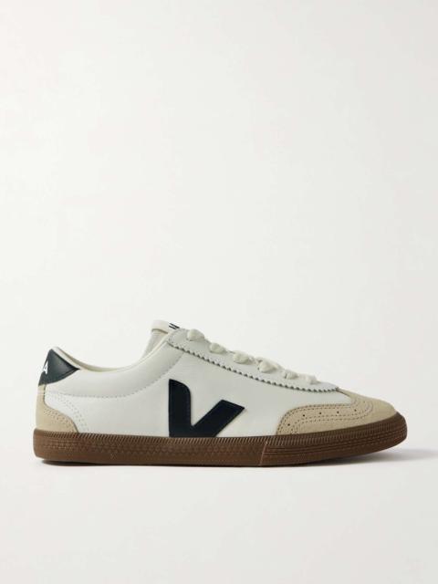 VEJA Volley suede-trimmed leather sneakers