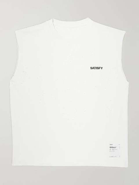 SATISFY Distressed Logo-Print MothTech™ Organic Cotton-Jersey Tank Top