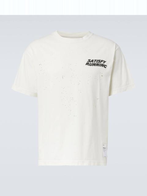 SATISFY Distressed logo cotton jersey T-shirt