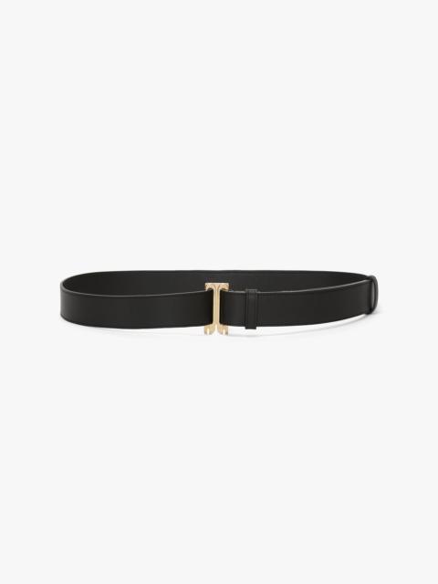 Victoria Beckham Dorian Tuxedo Belt In Black Soft Leather