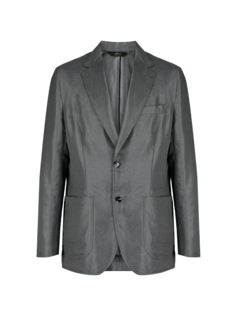 single-breasted linen-blend tailored jacket