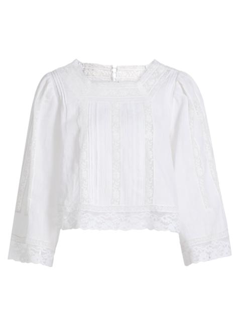DÔEN Women's Solistice Lace-Trim Top - Salt