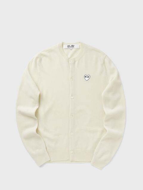 Comme des Garçons PLAY ROUND-NECK WHITE EMBLEM KNIT