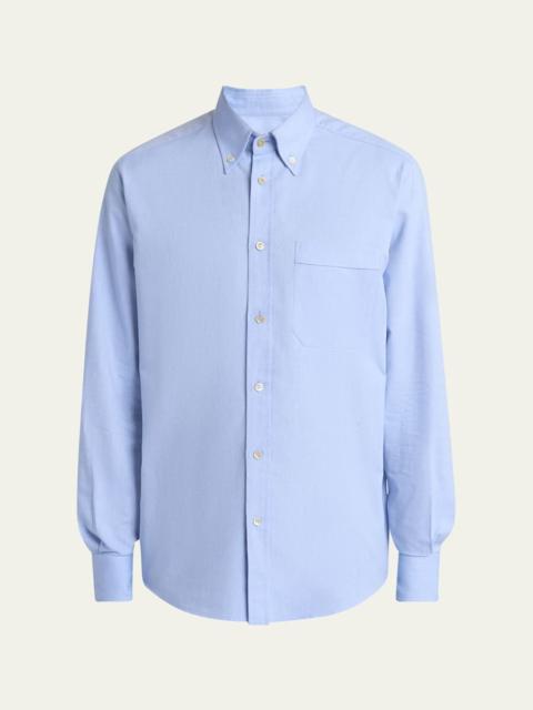 Valentino Men's Oxford Button-Collar Dress Shirt