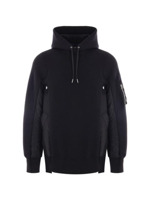 layered-design cotton-blend hoodie