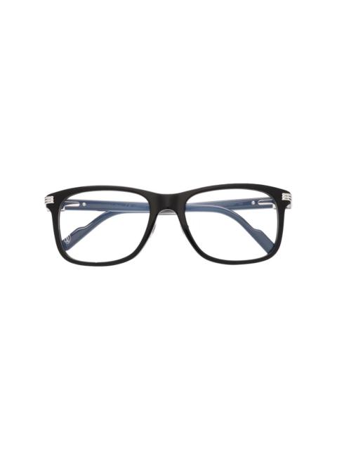 polished-effect square-frame glasses