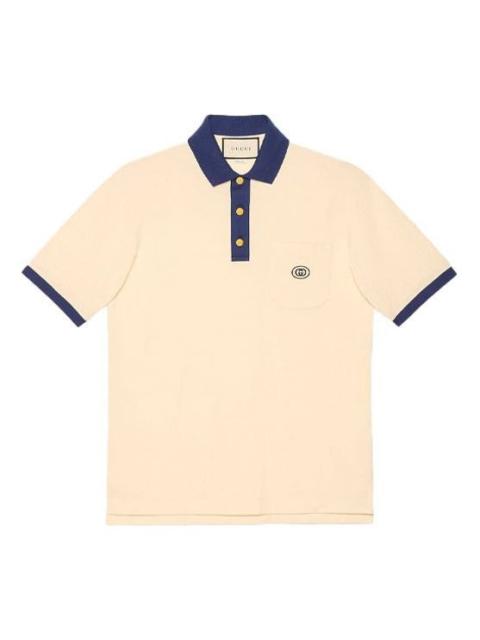 GUCCI Interlocking를 가진 면 polo G 패치