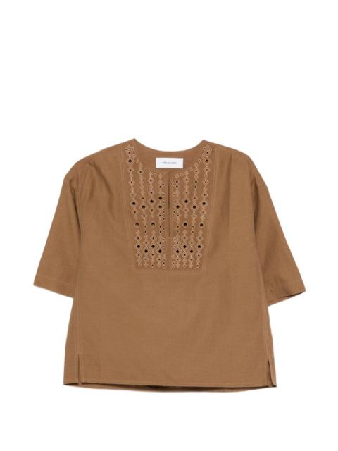 Yves Salomon cut-out short-sleeve top