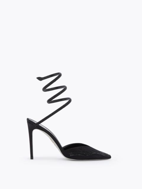 RENE CAOVILLA CLEO PUMP IN BLACK DAMASK 105