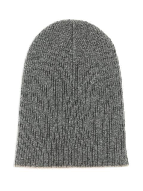 Brunello Cucinelli Brunello Cucinelli Reversible Ribbed Cashmere Beanie Hat