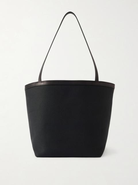 The Row Park Reversible Leather-trimmed Twill Tote