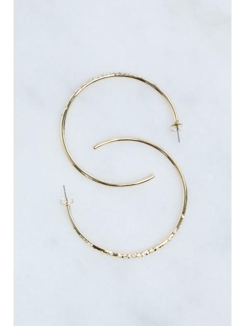 KAREN MILLEN Hand Set European Crystal Sprinkle Large Hoop Earrings