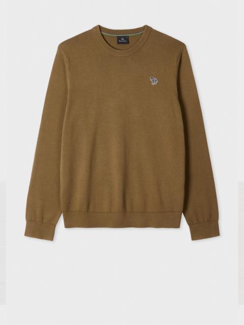 Paul Smith Khaki Organic Cotton Zebra Logo Sweater