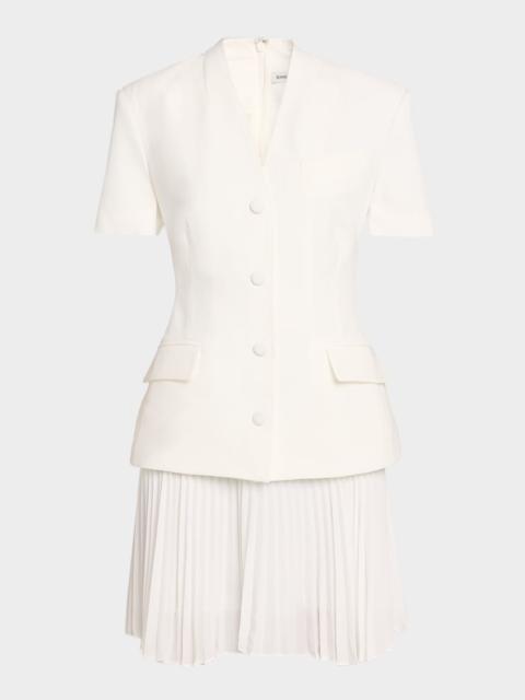 SIMKHAI Leah Pleated Mini Dress
