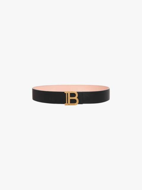 Balmain Black Leather B-Belt