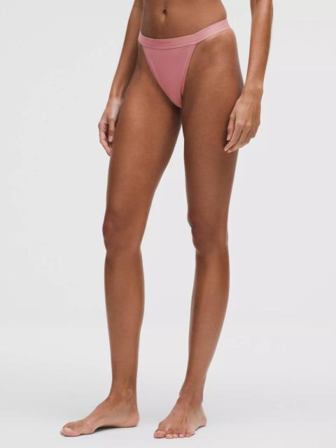 lululemon Stretch Cotton Ribbed Logo High-Rise Thong Underwear