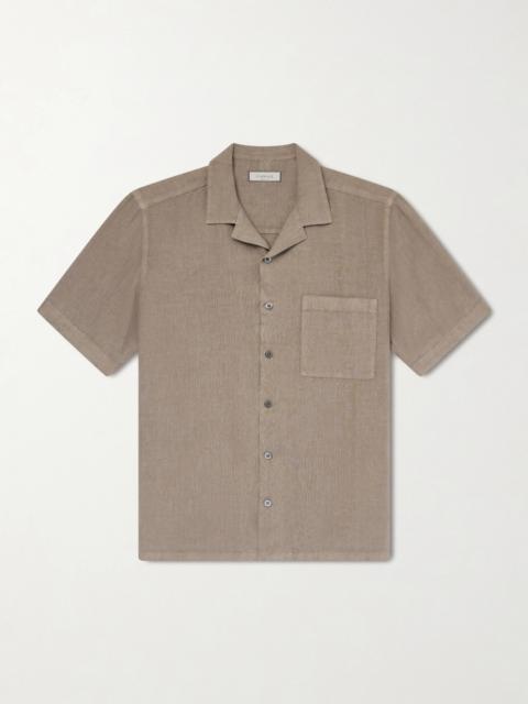 Canali Camp-Collar Linen Shirt
