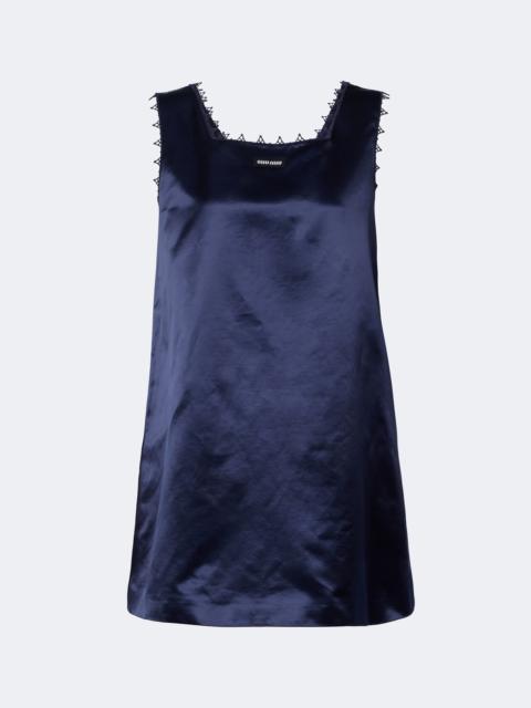 Miu Miu Embroidered cotton-blend satin minidress
