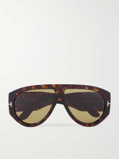 TOM FORD Bronson Aviator-Style Tortoiseshell Acetate Sunglasses