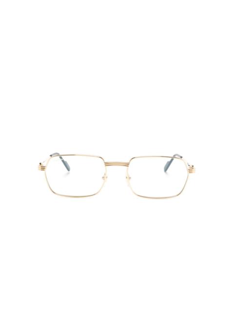 Cartier ribbed rectangle-frame glasses