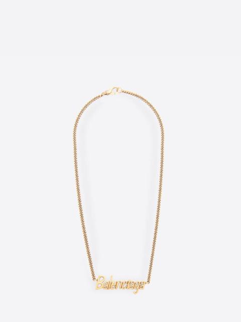 BALENCIAGA Women's Typo Necklace in Gold