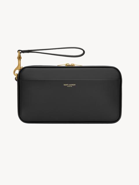 SAINT LAURENT SAINT LAURENT PARIS TRAVEL POUCH IN SMOOTH LEATHER