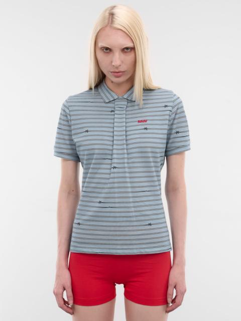 AVAVAV Blue Striped Necktie Polo Shirt