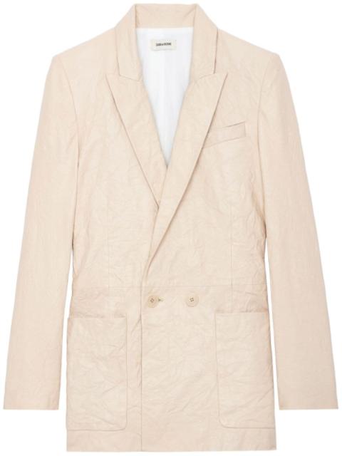 Zadig & Voltaire peak-lapel leather blazer