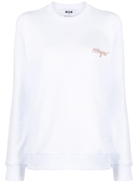 MSGM logo-embroidery cotton sweatshirt