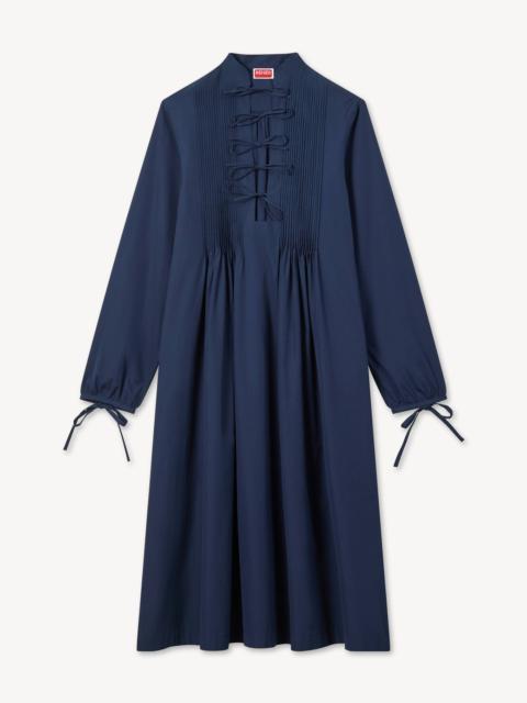 KENZO Long sleeve midi dress in light cotton poplin