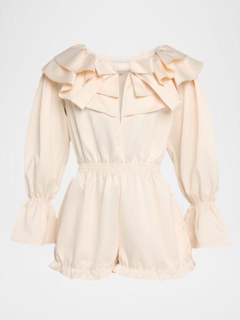 AKNVAS Gemma Long-Sleeve Satin Playsuit