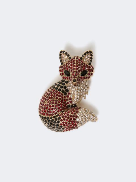 WEEKEND Max Mara PERLE Metal brooch with rhinestones - BROWN