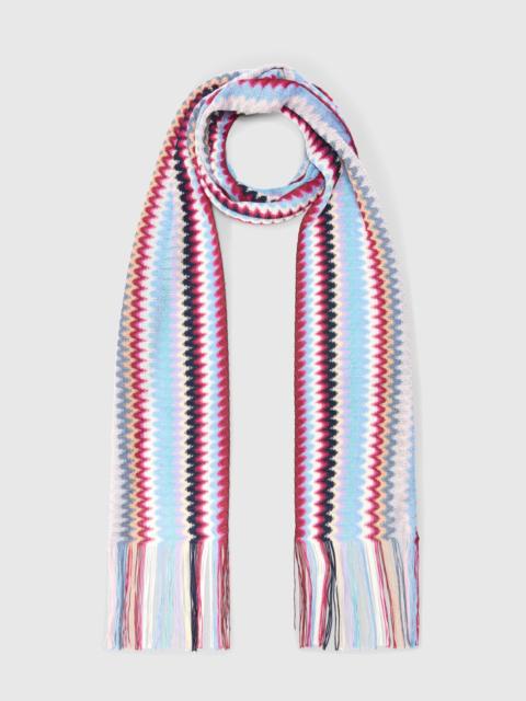 Missoni Viscose scarf with fringes and zigzag motif