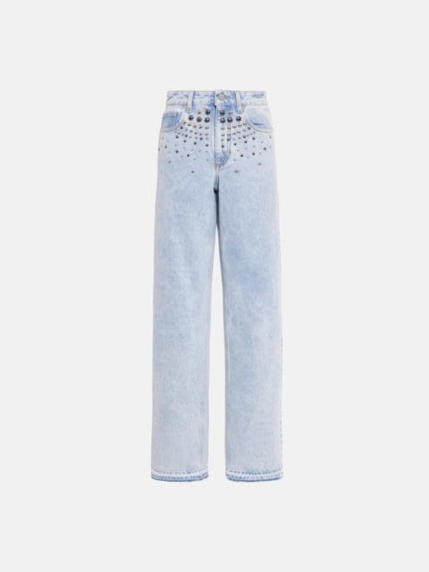 Alessandra Rich DENIM JEANS WITH STUDS