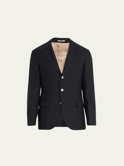 Brunello Cucinelli Men's Linen-Wool Solid Suit