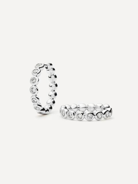 MISSOMA Rhodium-Plated Tennis Medium Hoop Earrings