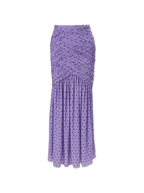CAROLINA HERRERA polka-dot ruched midi skirt ‌