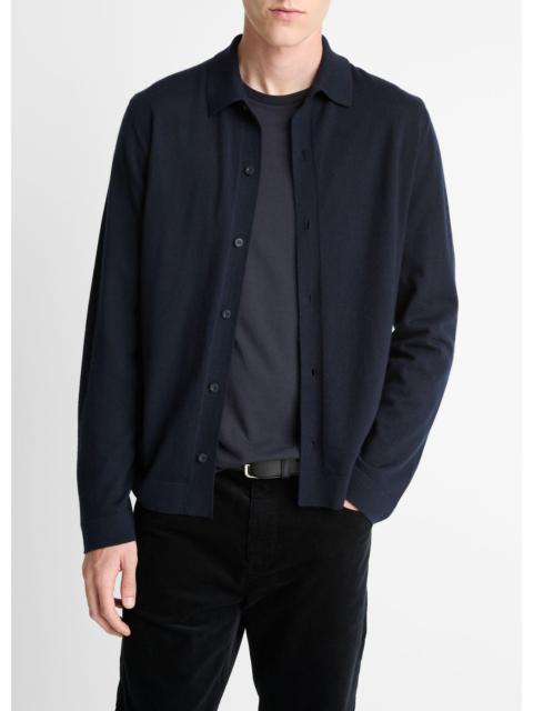Vince Featherweight Merino Wool-Cashmere Sweater Shirt