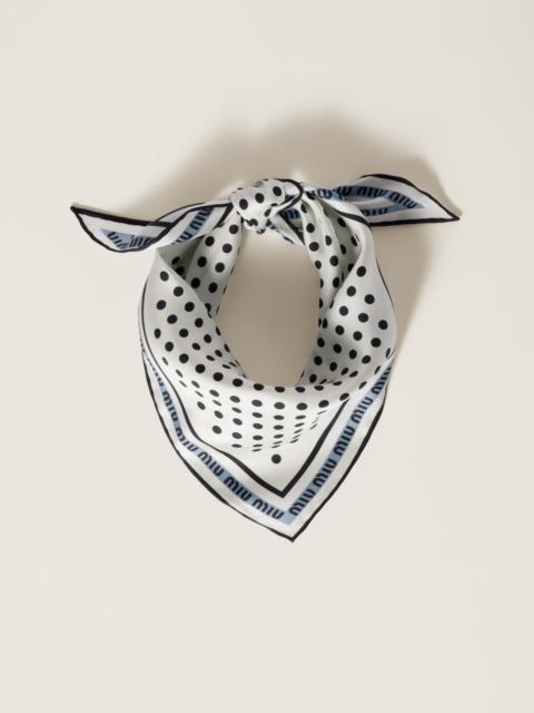 Miu Miu Printed silk twill scarf